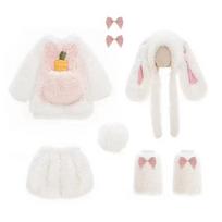 Animacinis vaikų pliušinis triušio Cosplay kostiumas Kawaii vaikiški žiemos šilti komplektai Viršutinės dalies kelnės Kepurė Kostiumas Mergaitės Helovino vakarėlio apranga Dovana 90
