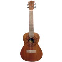 Bamboo Kailua Electric Ukulele with Preamp and Concert Geared Tuners Tuner and Soft BU-23KAIQ Built-in Tuner, Size, (Includes Built-in Case) ruda
