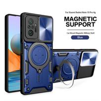 Dėklas Redmi Note10 Pro, slankiojantis kameros objektyvo apsauginis šarvuotas žiedo laikiklis, telefono dėklas Xiaomi Redmi Note 10 Pro Max 10S galinis dangtelis Redmi Note10Pro Max juoda
