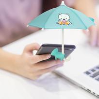 Cute Smartphones Umbrella Stand Cover Suction Cup Perfect Traveling Strong Adsorption Capacity geltona