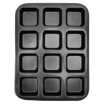 Mini Loaf Baking Pans 12 Cavity Brownie Baking Pan Carbon Steel Muffin Bakeware Cupcake Bread L(for 6.5-9kg)