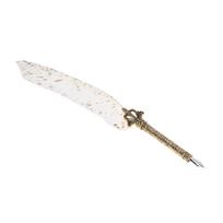 Feather Pen Set with 10 Interchangeable Nib Fire Lacquer Wax Letter Opener Pen Holder Ink Empty balta