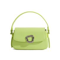 Designer lock small square bag autumn and winter new INS trend retro messenger bag OEM žalia