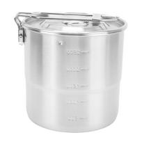 Camping Cooking Pot 304 Stainless Steel Portable Metal Rice Cooker Camping Cookware for Outdoor Hiking Handle type