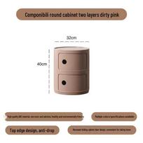 Round Modular Bedside Table with Storage for Kids' Room – Simple, Narrow Side Cabinet