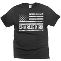 C.K T-shirt Charlie Kirk Patriotic USA Flag Conservative Tee Shirt Mens Tee Unisex T-Shirt S