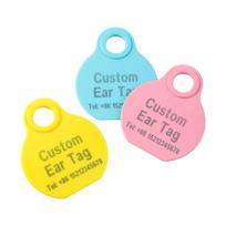 DIY Custom Cattle Pig Sheep Goat Livestock TPU Plastic Dog Neck Tag For Laser Printing Farm Animal Neck Tag Custom 30 Pcs mėlyna