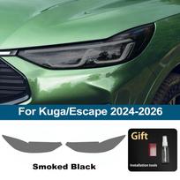 High-Gloss Vinyl Wrap Film For Ford Kuga/Escape 2020-2026 Anti-Scratch Smoke Black Pre Cut Car Headlight Protective Film For 24-26 SMK