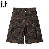 CHOCOOLATEit Women's Camouflage Denim Cargo Shorts S kamufliažas