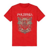 Polyphia Band Merch Surreal God Eye Cyber Gothic Art Print Black Cotton Shirt Comfortable High Quality Short Sleeve Women Men XS raudona