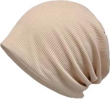 Plaid Jacquard Beanie Hat Spring Autumn Spandex/Cotton Soft Breathable Waterproof Sweat-wicking Solid Color Elastic Travel One size fits all smėlis