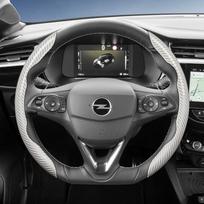 W1Tinka Opel Anglies Pluošto Tekstūros Vairo Dangtelis Su Segmentuota Greito Atleidimo Konstrukcija, Patvarus, Tokiems Modeliams Kaip Corsa, gray