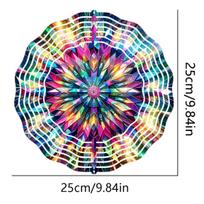 Hypnotic Kaleidoscope Wind Chime – Rotating Metal Hook Creates Stunning 2D Motion Art for Outdoor Decor 01A