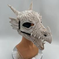 Carnival ice dragon latex mask, party prank props One size smėlis