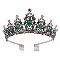 Luxurious Baroque Vintage Bridal Crown Crown Tiara Crystal Rhinestone Crown Coiffure Crown Tiara juoda