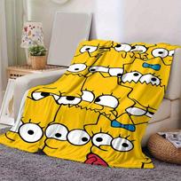 The Simpsons Cartoon Blanket, Short Plush Cute Warm Blanket, Living Room Home Decoration Sofa Four Seasons Travel 80x120cm