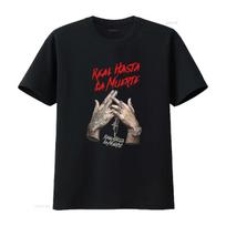 Anuel AA Real Hasta La Muerte Marškinėliai Mados Vyriškas viršus Juodas vintažinis Skalbtas Grafinis Unisex gatvės stilius Kvėpuojantis Šiek tiek S juoda