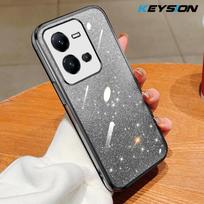 KEYSION Luxury Plating Glitter Phone Case for VIVO V25 5G V25e Transparent Soft TPU Shockproof Back Cover for VIVO V25e V25 5G for VIVO V25 5G