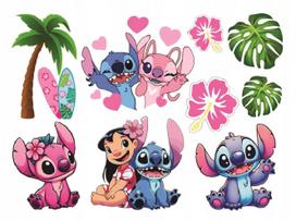 Laikini plaukiojantys tatuiruotės Lilo ir Stitch Sticz Havajai Gimtadienis Šventė 9 vnt.