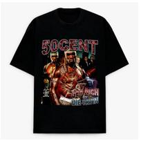 50 Cent Hip Hop Bootleg Streetwear Graphic Rap Short Sleeve Tee T-shirt Unisex T-Shirt XXXXL