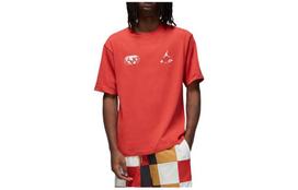 Jordan T Shirts Men's Clay Red Crew Neck Moderate Straight Fit DQ7361-662 L