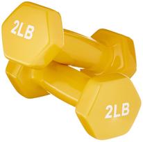 AmazonBasics Vinyl Dumbbell 0.9kg 2 Piece Set Yellow 0.9kg geltona