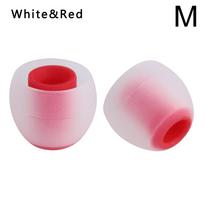 12pcs 3.8mm Universal Replacement Soft Silicone Ear Tips Ear pads cushion In-ear Earphone Earbuds M balta/raudona