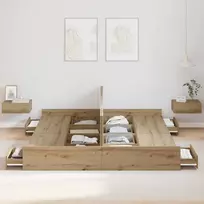 Lova su daiktų laikymo vieta Amatininkų ąžuolas 180 x 200 cm