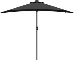 Sodo skėtis Juoda 294 x 150 x 223 cm Poliesteris ir plienas