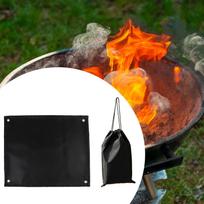 Camping Fire Pit Mat Fireproof Blanket Grill for Barbecue Yard L 60cmx50cm