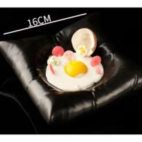 Creative Ceramic Imitation Pillow Dinner Plate Cuisine Square Plate White Black Dessert Plate Artistic Conception Tableware