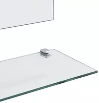 Sieninis veidrodis su 5 lentynomis, sidabrinis, 80x60cm