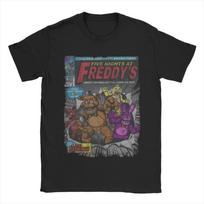 FNAF At Freddys T Shirts for Men Pure Cotton Humor T-Shirt Crewneck Tees Short Sleeve Tops Plus Size S