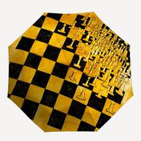 1pc Chess Pieces Automatic Folding Umbrella with 8-Rib Windproof Design, Portable Foldable Sunshade Umbrella For Halloween 077