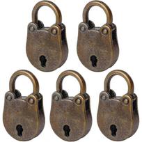Antique Padlock 5 Pcs Small Padlocks Mini Little Vintage Lock With Key - q34 - DD