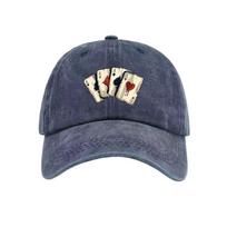 A Unisex Baseball Cap with AAAA Playing Card Print, Soft Top, Vintage Style for Men and Women, Adjustable Fit, Suitable for Outd Adjustable