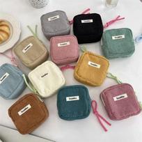 Mini kosmetinės rankinės piniginės maišeliai organizatoriai Kawaii kelioninės mažos kosmetinės lūpų dažų ausinių laikymo krepšiai piniginė black