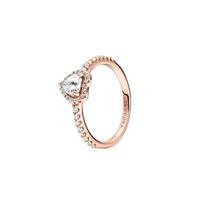 Pandora Shining Elegant Heart Ring Women ring Rose-Gold 188421C02 Shopping Bag,50