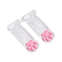 1 Pair 3D Cat Paw Meat Pad Knee High Socks, Home Floor Socks,Creative Funny Socks For Girls One Size
