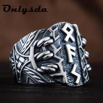 Stainless steel Odin Norse Viking Amulet Rune Fashion MEN and women fashion words RETRO Rings Jewelry 7
