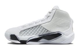 Jordan Air Jordan 38 Abrasion Resistant High top Children's Basketball Shoes White Black FN8277-100 35.5 balta