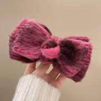 High-End Smudged Woolen Bow, Ball Head Grab Clip, Female Back Head Disc Hair Artifact, Hairpin, Headdress, New Model.