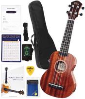 ELVIS Hilo 1s Soprano Ukulele Mahogany Glossy Finish Beautiful Wood Grain Inspected before Shipping for Peace of Domestic Instruction Chord Polishing