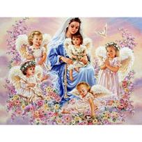 5D DIY Full Drill Diamond Painting   Angel Family  Rhinestones Cross Stitch Home Decoration Full Round 20x30CM