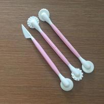 3Pcs Baking Tools 6 Patterns Flower Carving Group Cake Tools Decorative Pen Turn Sugar Tools rožinė