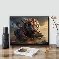 DIY Diamond Painting Tiger Tank Cross Stitch Kit Mosaic Art Diamond Painting Full Circle/Square Diamond Home Decoration Round 20x30cm