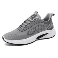Madingi sportiniai bateliai vyrams Vasariniai tinkliniai kvėpuojantys laisvalaikio bateliai su raišteliais Lengvi vulkanizuoti bateliai Sportiniai bateliai vaikščiojimui Zapatillas Hombre 39 pilka spalva