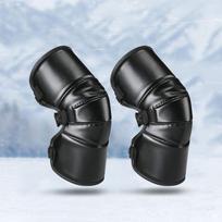 Unisex Winter Electric Motorcycle Knee Pads: Cold-Proof, Waterproof, Windproof, Thickened Fleece-Lined Leg Warmers for Riding One Size gray