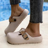 Fashion Fashion Clogs Platform Slippers Women Outdoor Anti-Slip Sandals Soft Soles Designer Shoes Waterproof Slippers Women Slides Women 36-37 chaki
