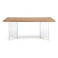 Valgomojo stalas natūralios spalvos su ąžuolo dekoro stalviršiu 90x160 cm Lotty – Kave Home